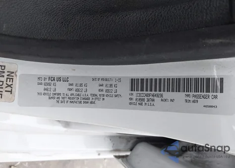 2015 Chrysler 200 Limited from USA, damaged, VIN 1C3CCCAB9FN649236